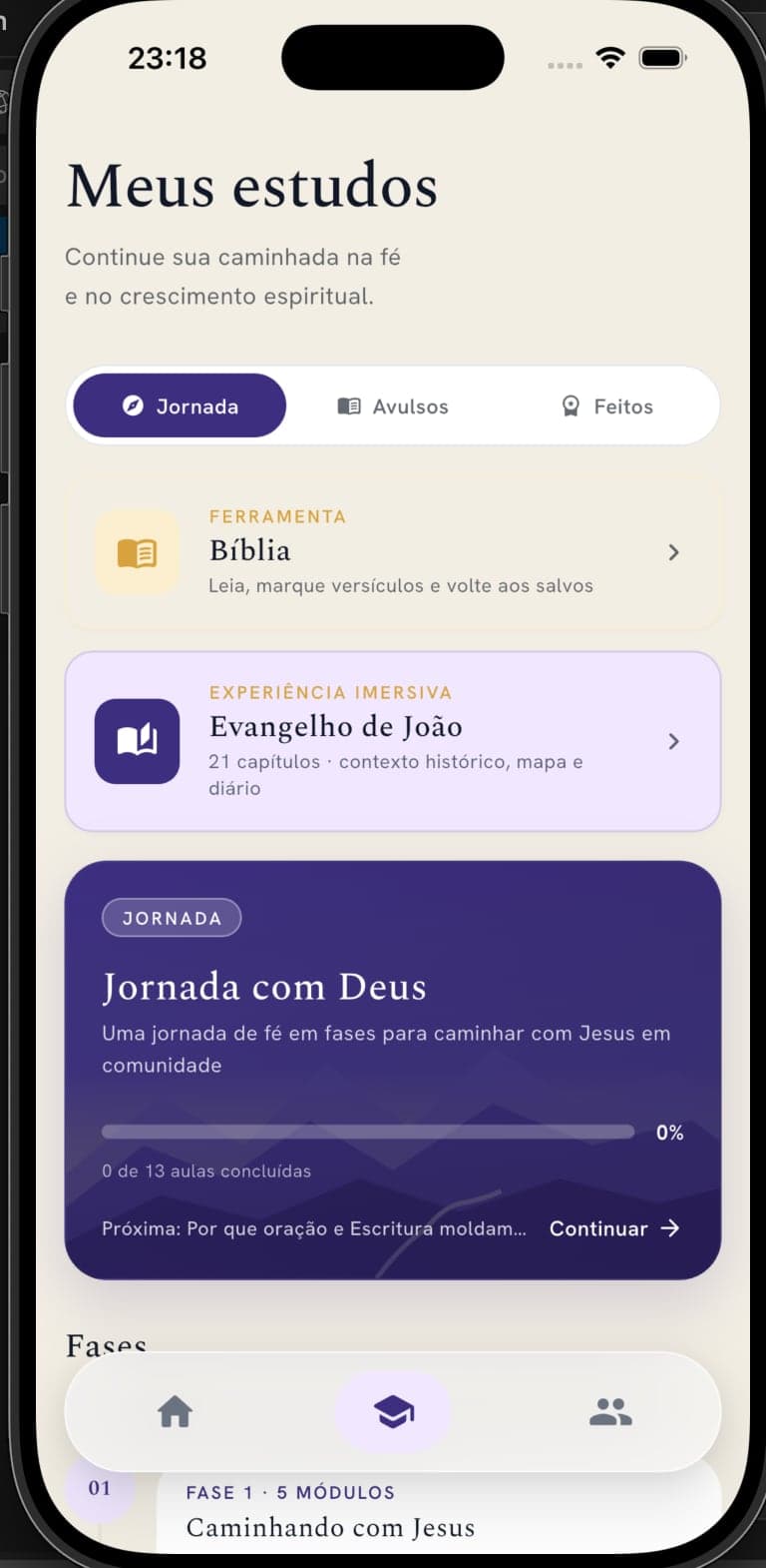 The app's My studies screen