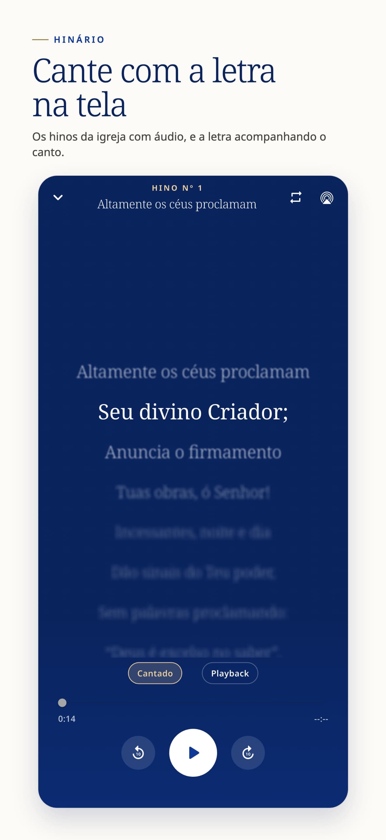 Hymnal screen