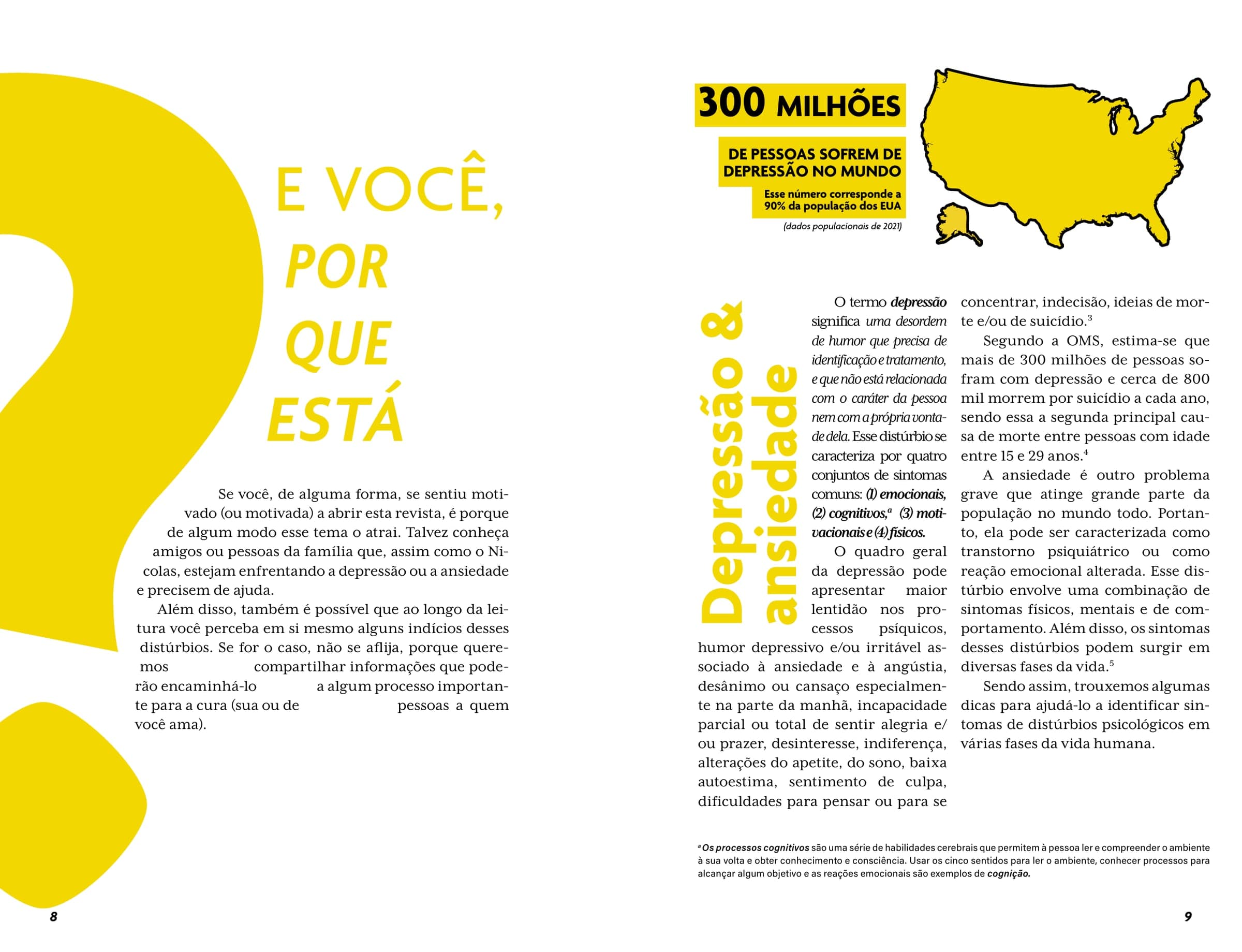 Spread on depression and anxiety with the data highlighted in yellow